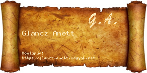 Glancz Anett névjegykártya