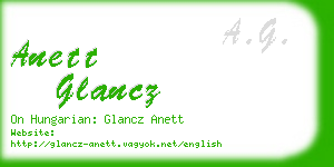 anett glancz business card
